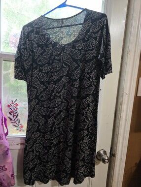 Soma Black and White Paisley Tunic Dress